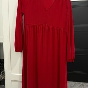 Time and Tru Red Long Sleeve Dress